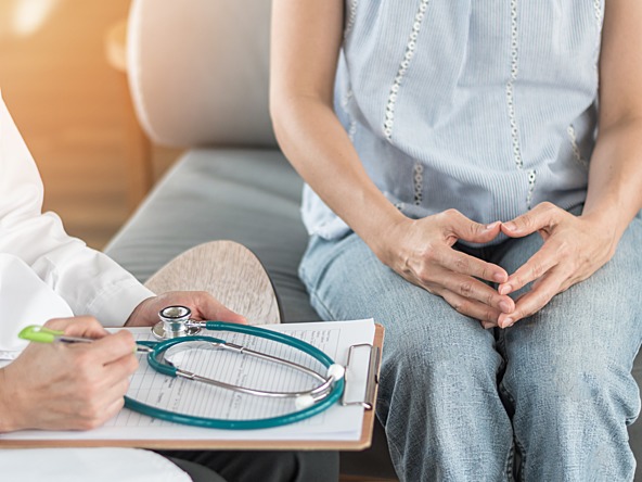 Woman seeing doctor